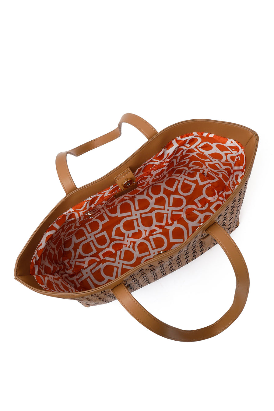 Woman Beige Patterned Shoulder Bag