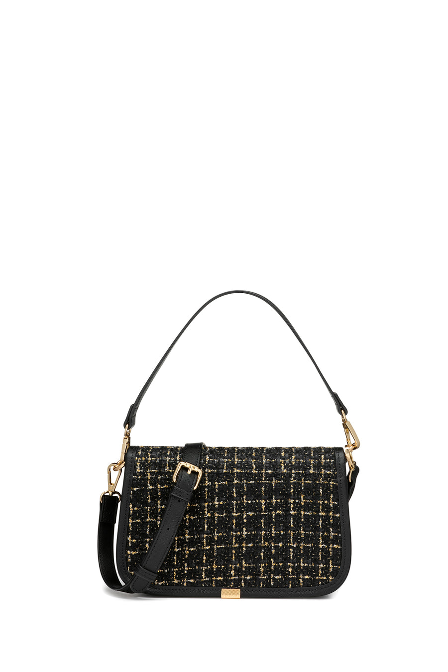 Geox Women's Black Gardinia Long Strap Patterned Handbag