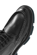 Men's Black Lace-Up Zipper Detailed Leather Casual Boots | Derimod