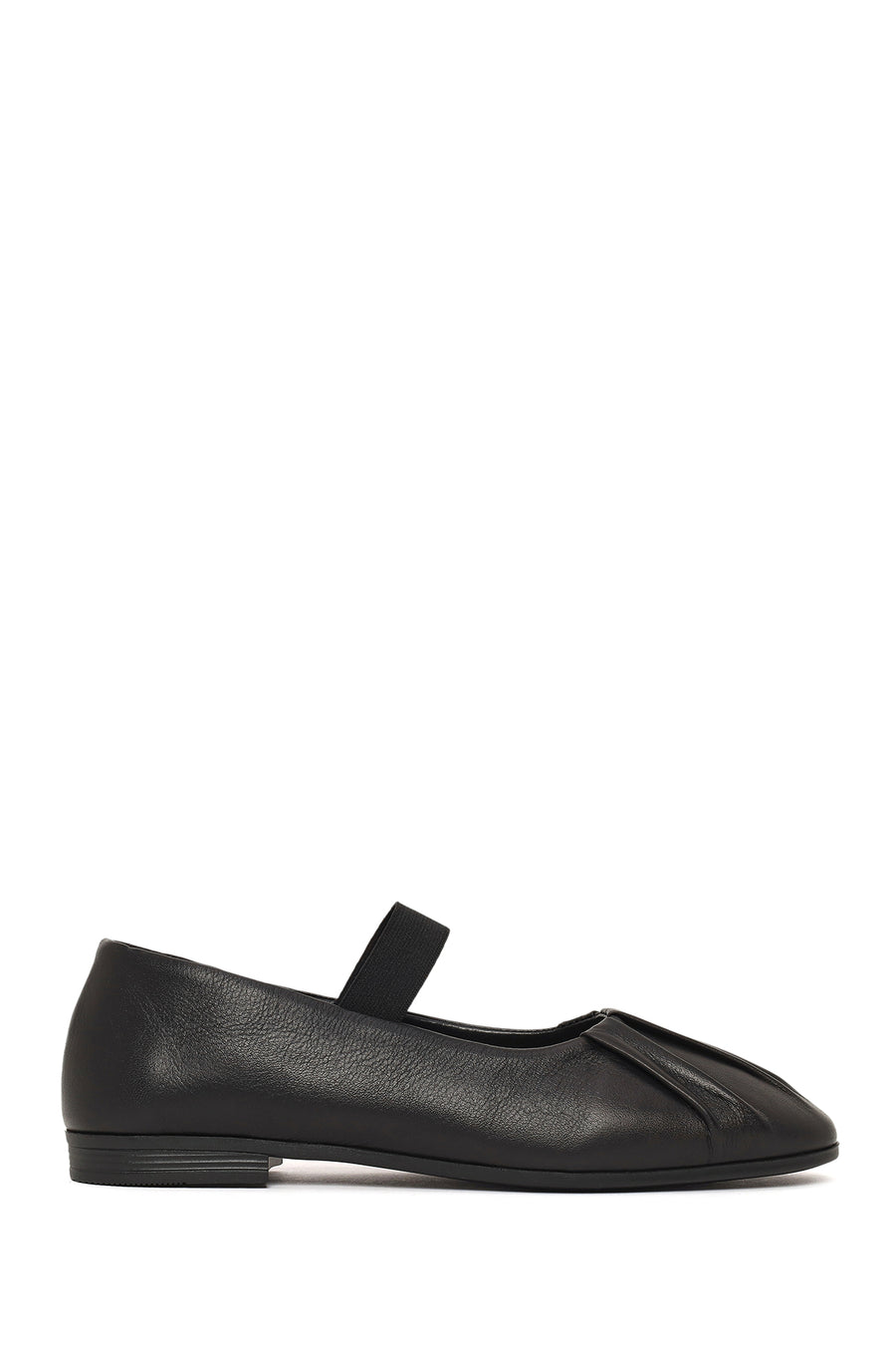 Women's Black Banded Leather Ballerinas 26PFD350618 | Derimod