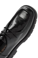 Women's Black Lace-Up Leather Masculine Shoes | Derimod