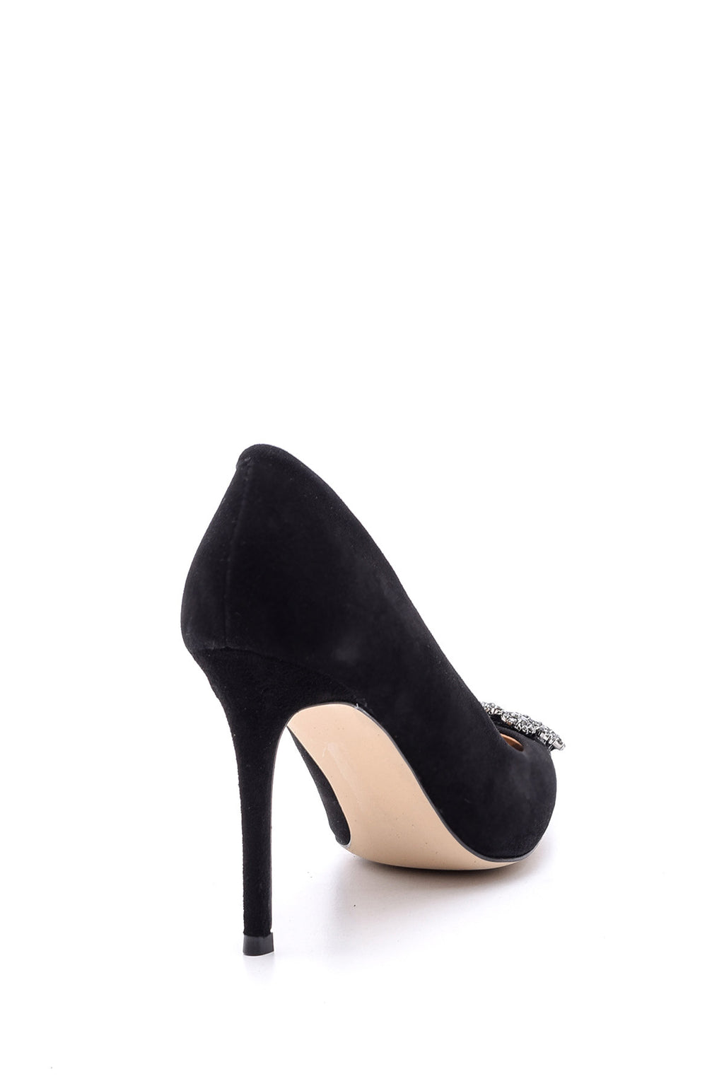 Kadın Taşlı Süet Deri Stiletto