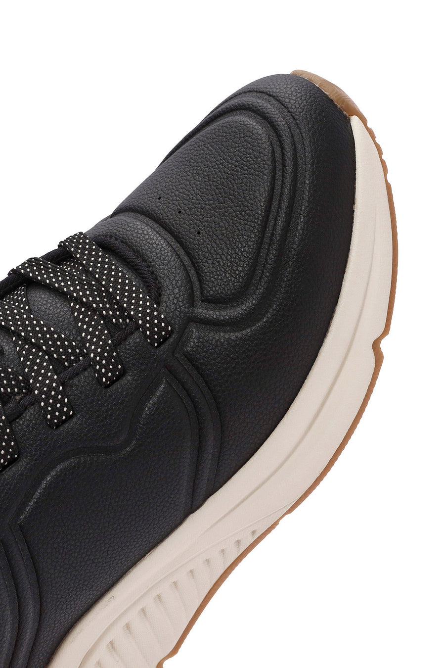 Skechers Kadın Siyah Bobs Arch Bağcıklı Kalın Tabanlı Deri Sneaker