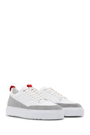 Men's White Leather Thick Soled Sneaker | Derimod