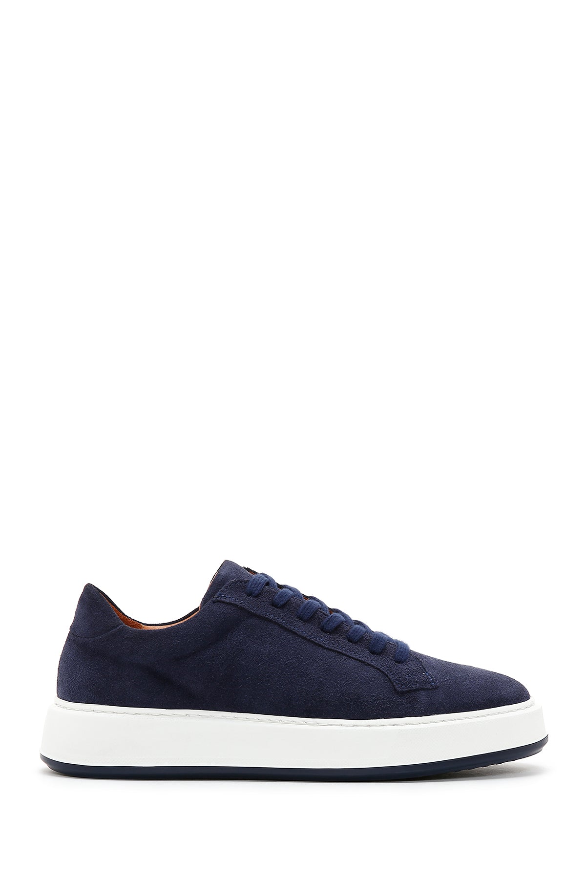 Men's Navy Blue Suede Leather Thick Soled Sneaker 23SFD633210 | Derimod