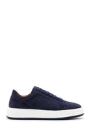 Men's Navy Blue Suede Leather Thick Soled Sneaker | Derimod