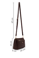 Woman Brown Printed Long-Strap Crossbody Bag | Derimod