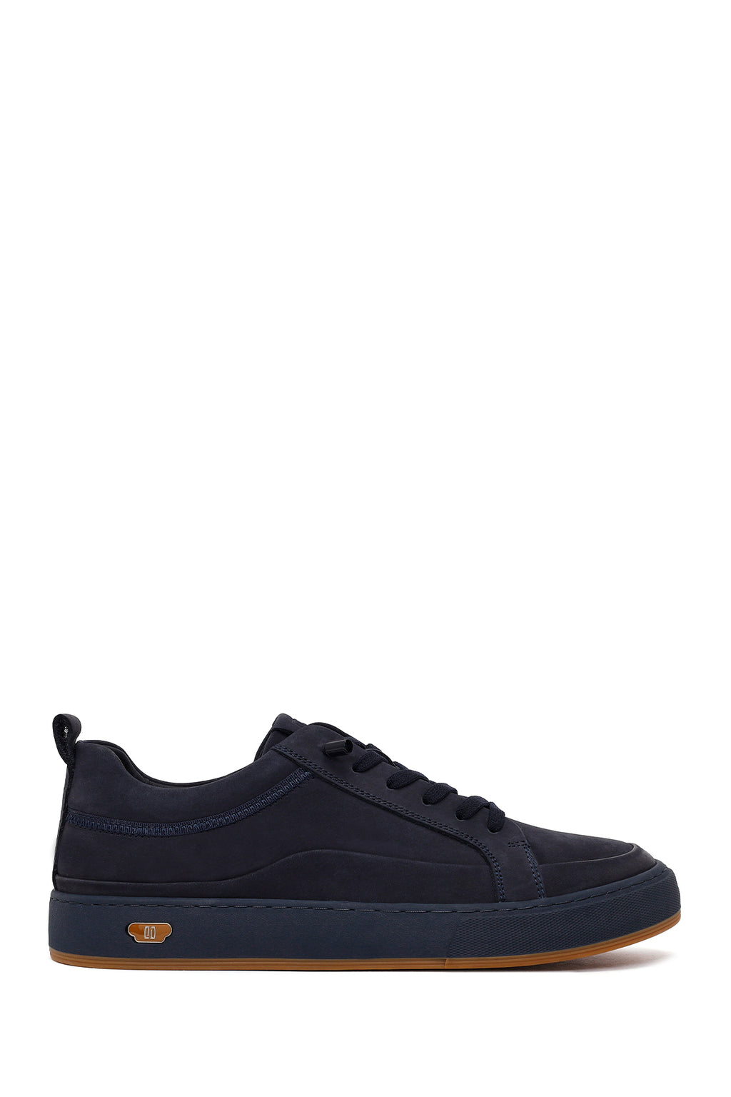 Erkek Lacivert Bağcıklı Nubuk Deri Sneaker