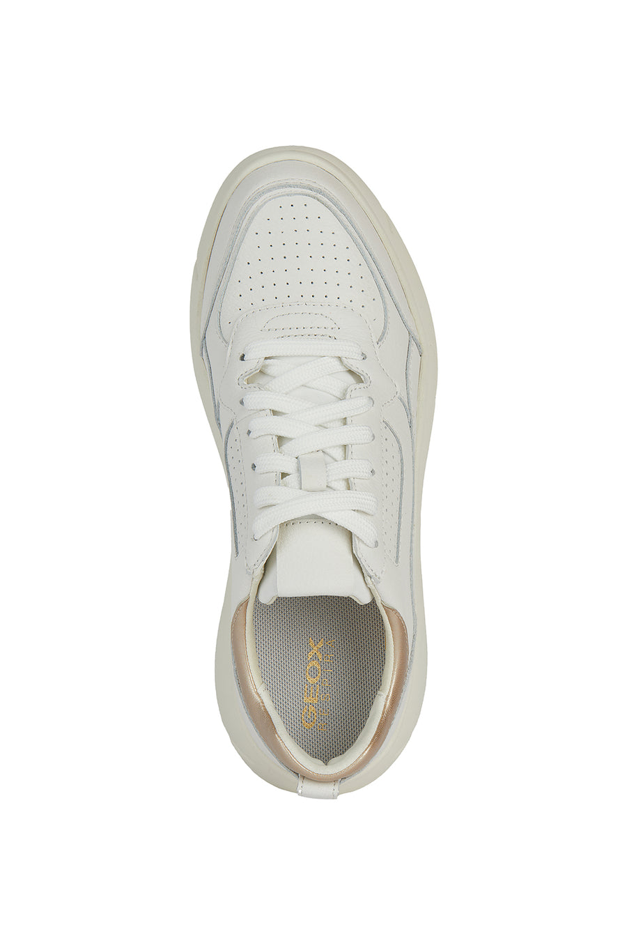 Geox Kadın Beyaz Nebula 2.0 X Kalın Tabanlı Bağcıklı Deri Sneaker