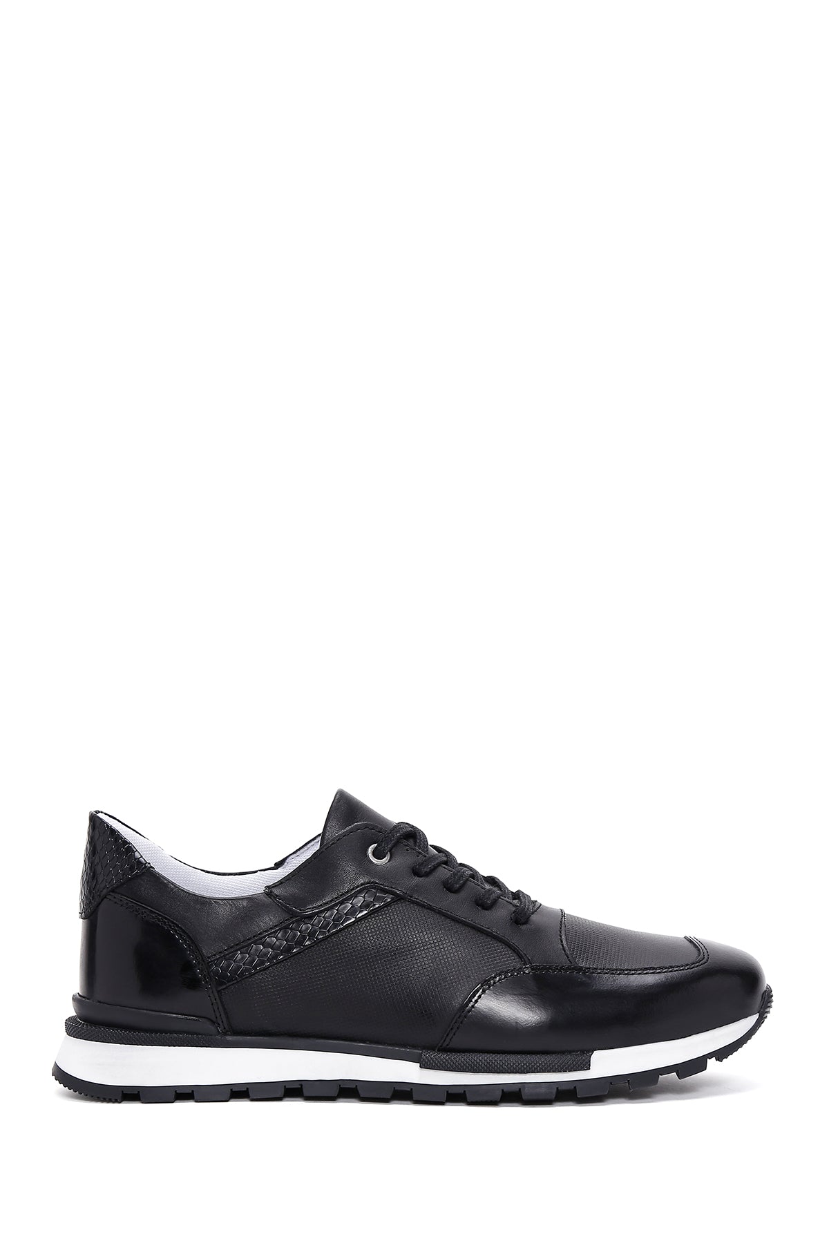 Men's Black Leather Sneaker 23SFD693914 | Derimod