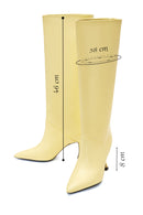 Women's Yellow Leather Heeled Boots | Derimod