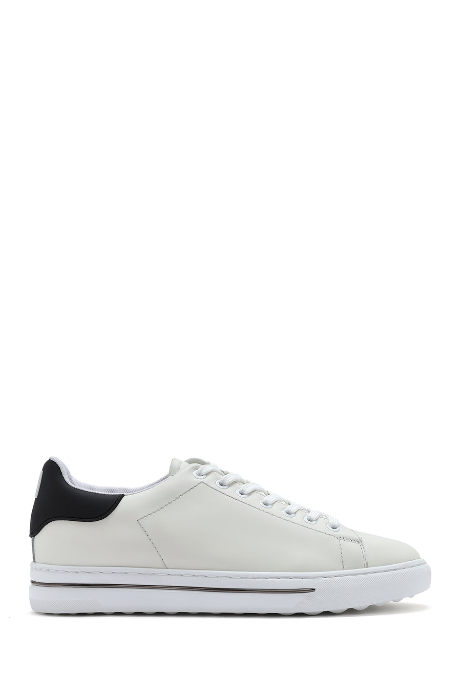 Men's White Lace-up Leather Sneaker 25SFD650618 | Derimod