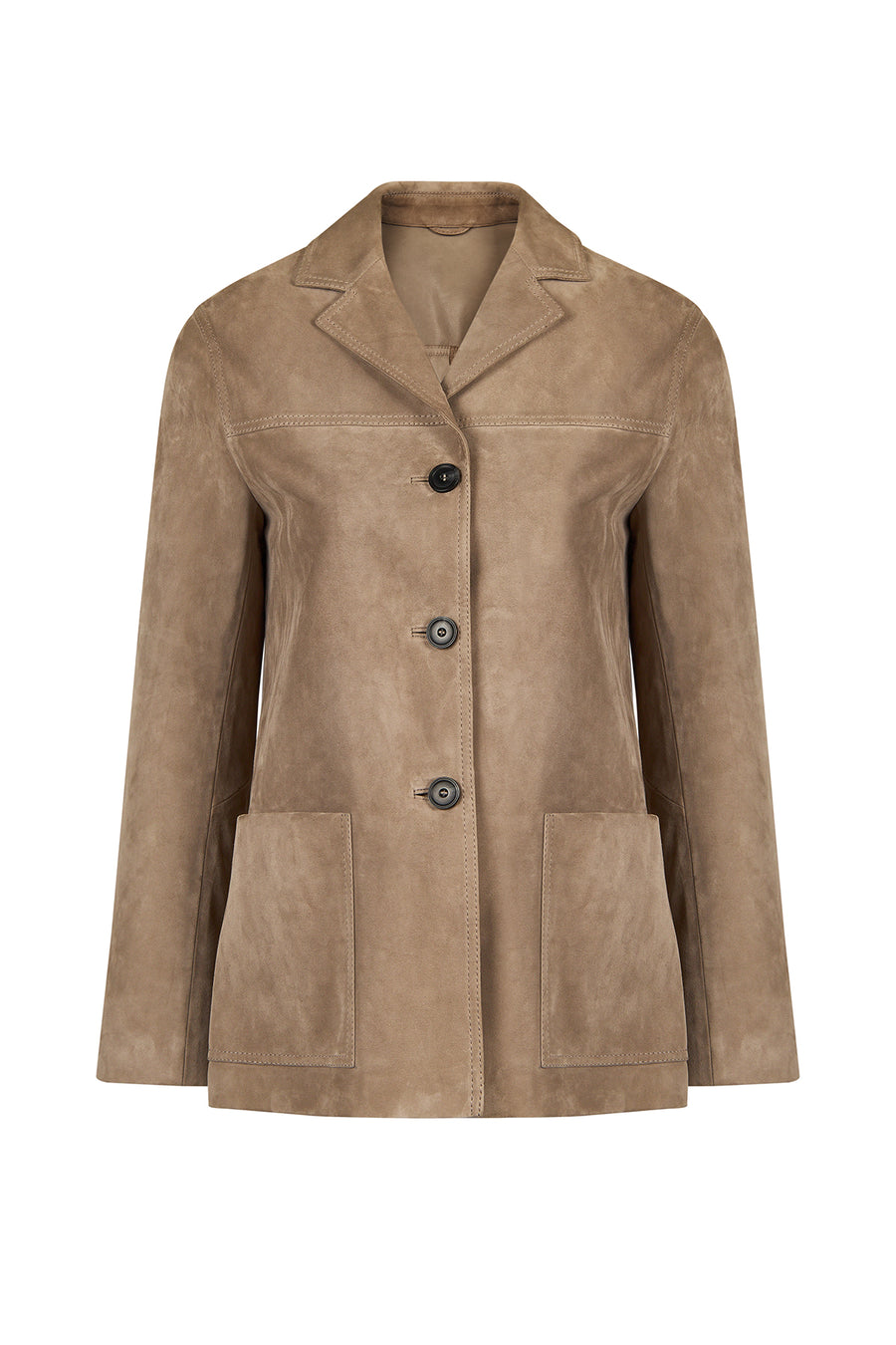 Luna Woman Beige Blazer Suede Jacket 26WGD570010 | Derimod