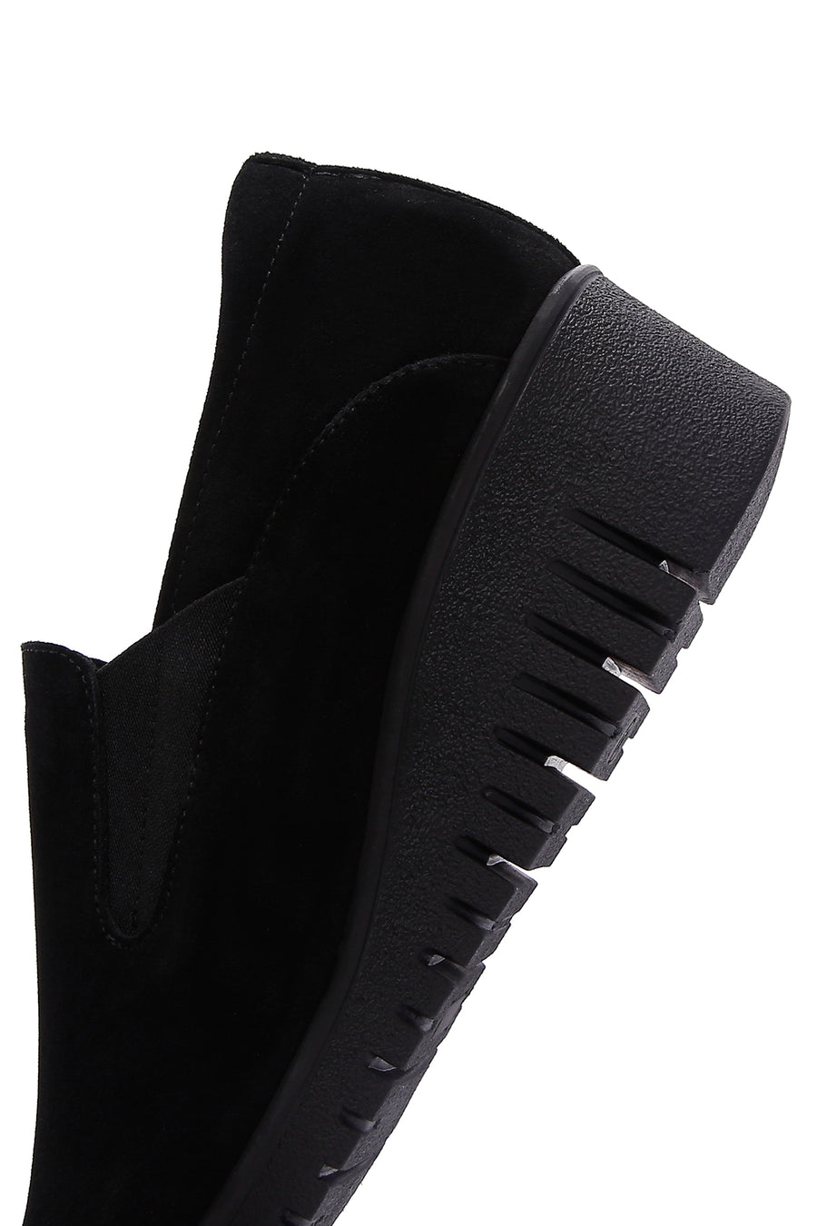 Kadın Siyah Deri Comfort Dolgu Topuklu Loafer
