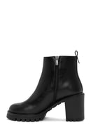 Women's Black Thick Heel Zipper Boots | Derimod