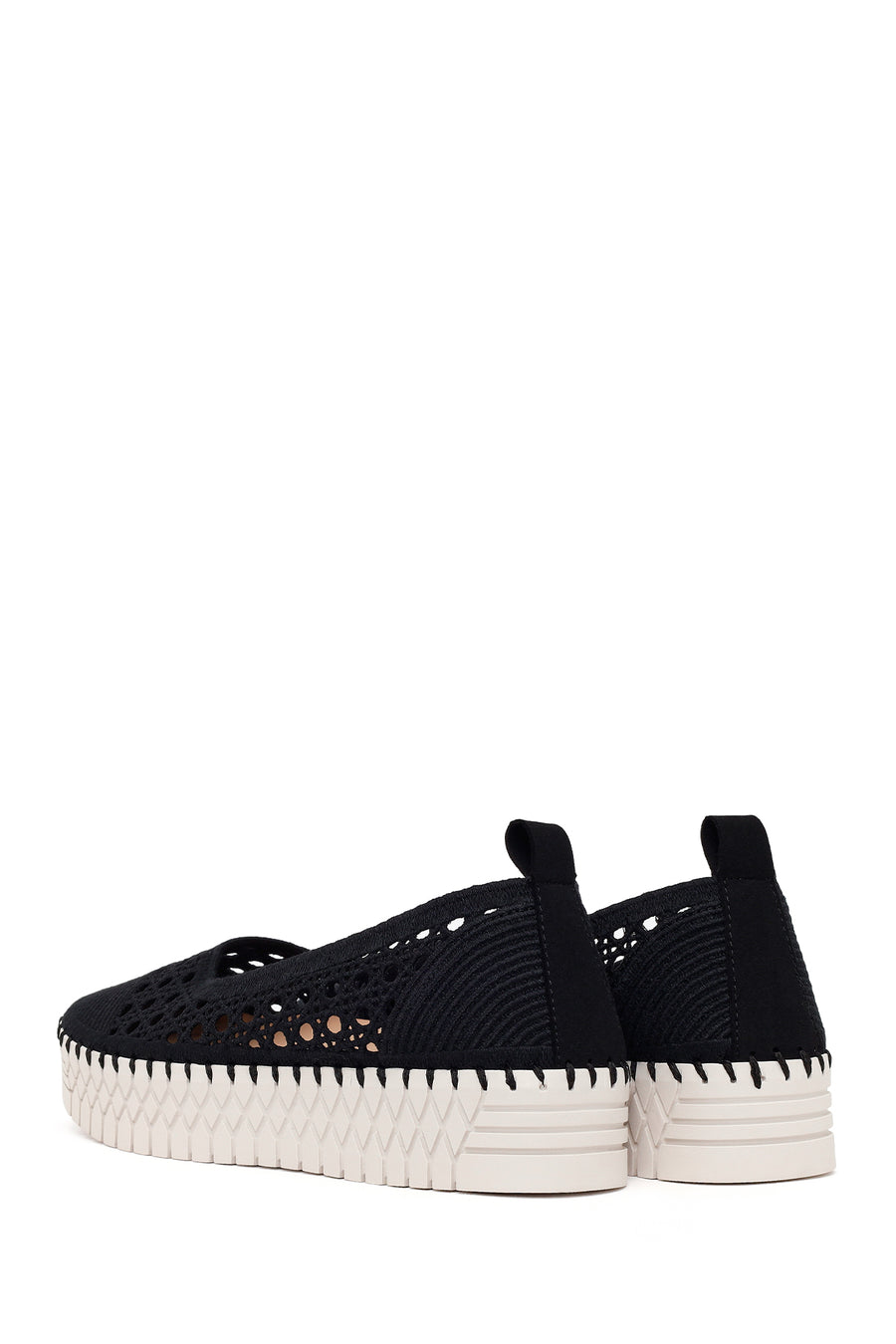 Woman Black Thick-Soled Fabric Casual Shoes