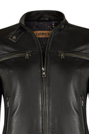 Lesi Woman Black Short Leather Jacket | Derimod
