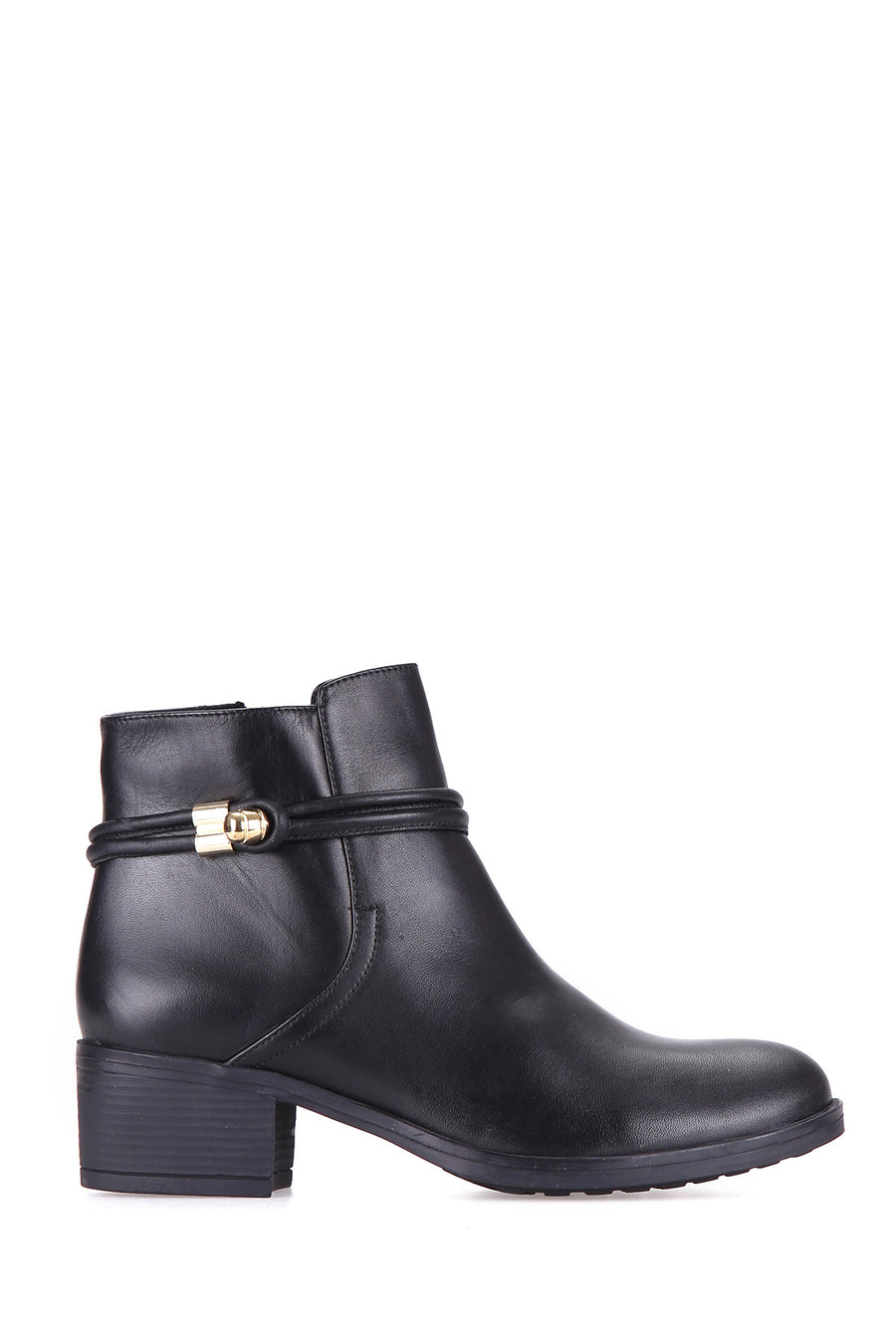 Women's Leather Boots with Buckle 18WFD138818 | Derimod
