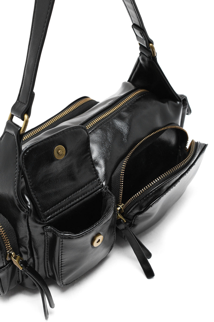 Women's Black Long Strap Shoulder Bag