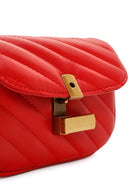 Women's Red Long Strap Quilted Crossbody Bag | Derimod