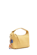 Women's Yellow Long Strap Accessory Detailed Printed Handbag | Derimod
