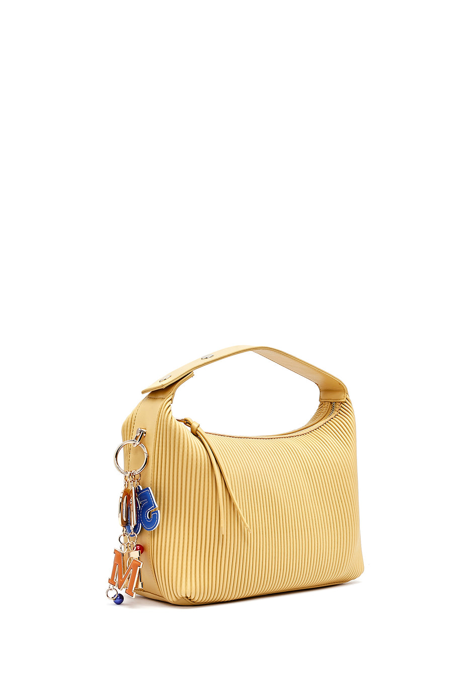 Women's Yellow Long Strap Accessory Detailed Printed Handbag