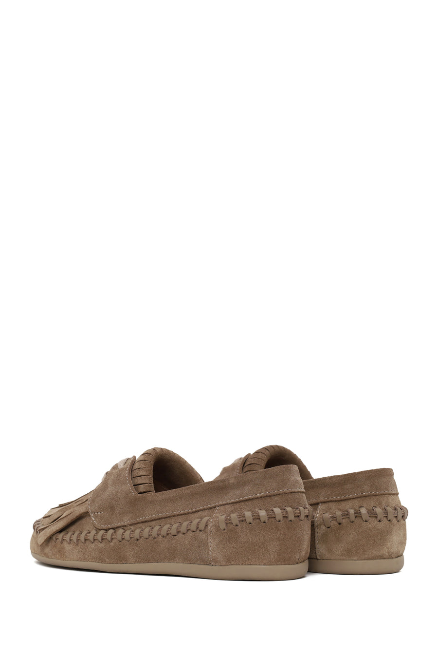 Woman Mink Tasselled Suede Loafer