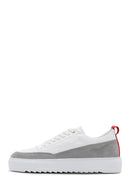 Men's White Leather Thick Soled Sneaker | Derimod