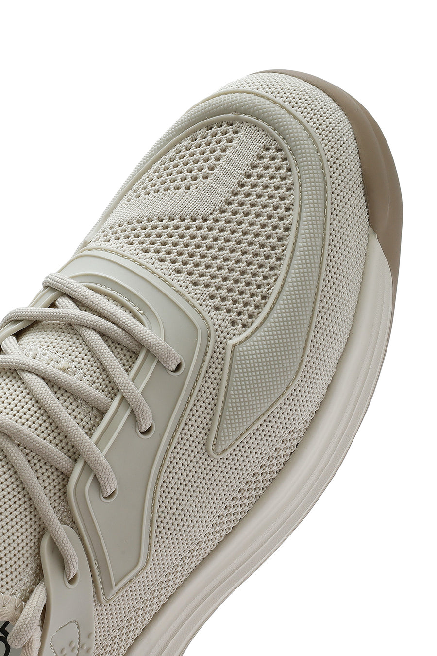 Erkek Bej Bağcıklı Kalın Tabanlı Sneaker