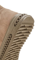 Men's Beige Nubuck Leather Zippered Casual Boots | Derimod