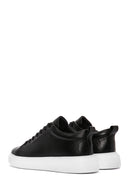 Men's Black Lace-up Thick-Sole Leather Sneaker | Derimod