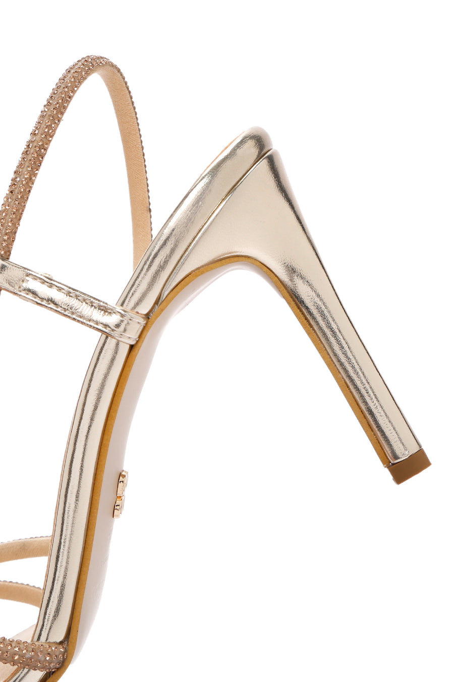 Women's Gold Stone Thin Heel Sandals
