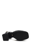 Women's Black Ankle Buckle Platform High Thick Heel Sandals | Derimod