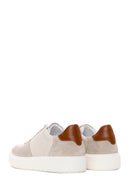 Men's Beige Thick Soled Leather Sneaker | Derimod