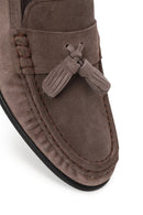 Erkek Gri Püsküllü Süet Deri Casual Loafer | Derimod