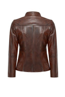 Lydia Women's Brown Short Leather Jacket | Derimod