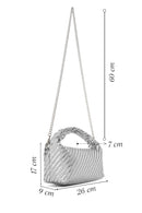 Women's Silver Long Strap Braided Mini Handbag | Derimod