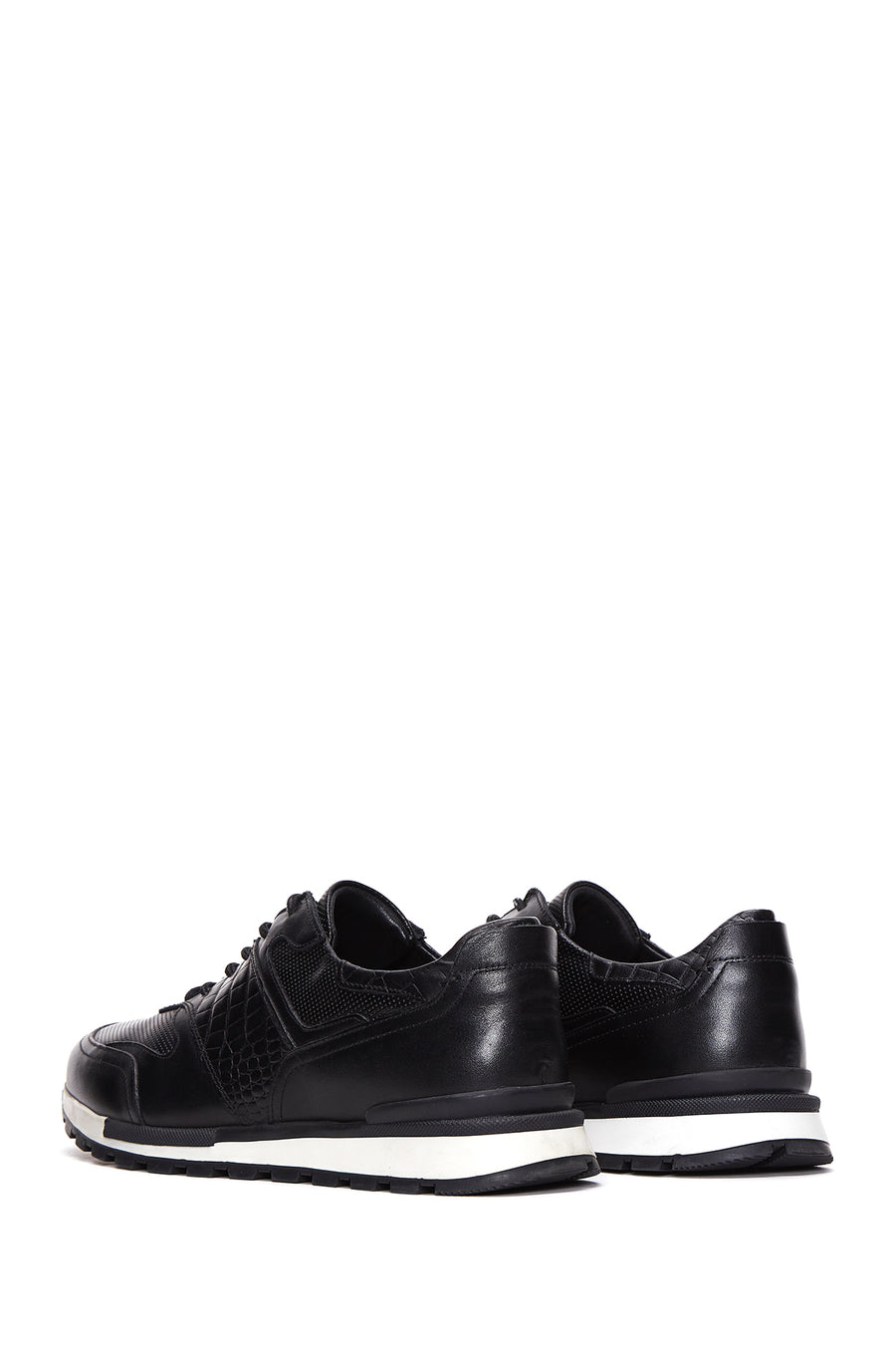 Erkek Siyah Deri Sneaker