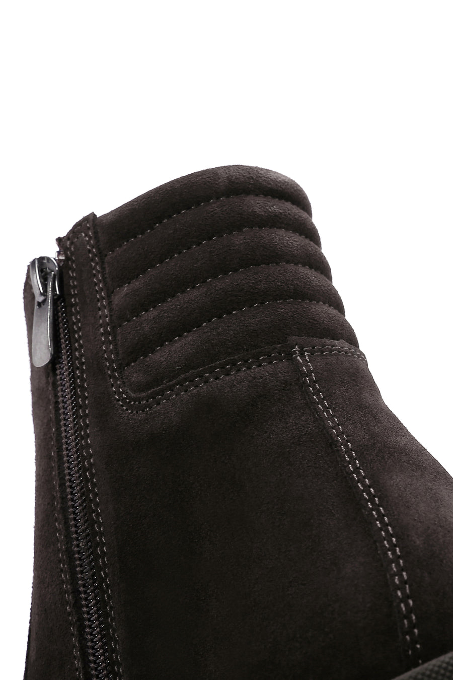 Women's Brown Zippered Casual Suede Leather Boots