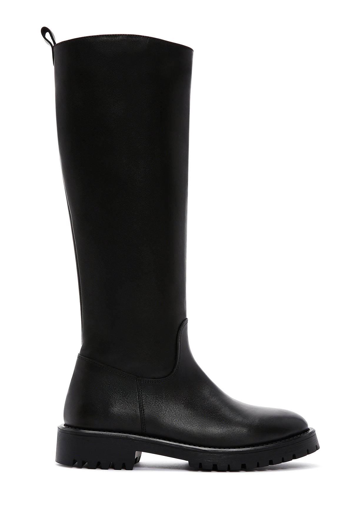 Women's Black Zippered Leather Boots 24WFD151218 | Derimod