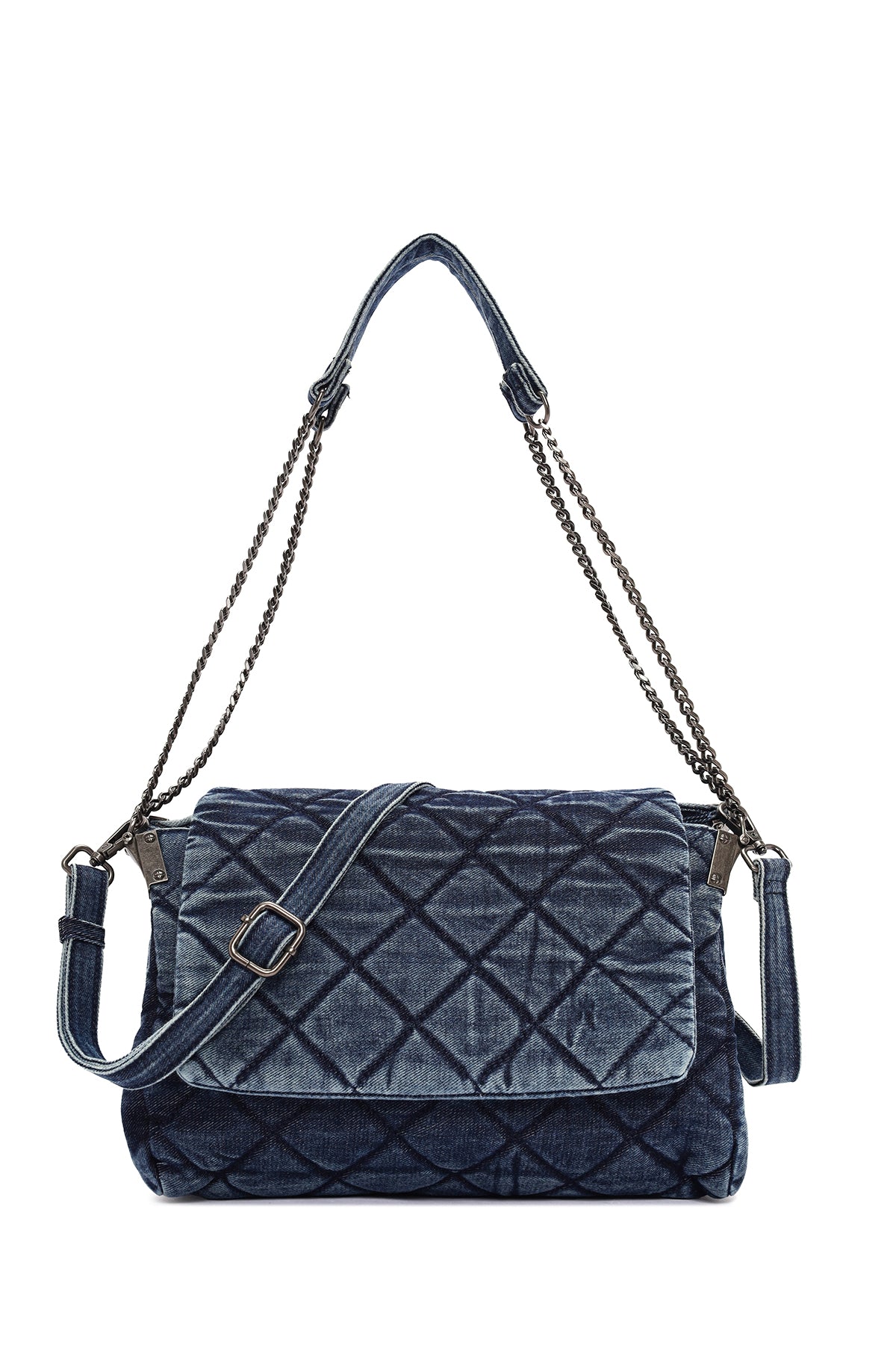 Women's Blue Fabric Shoulder Bag 24SBD24936F | Derimod