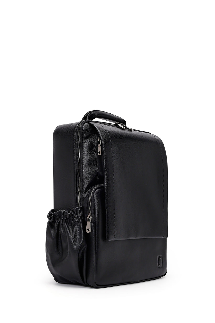 Men's Black Leather Backpack