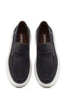 Erkek Gri Süet Deri Casual Loafer | Derimod