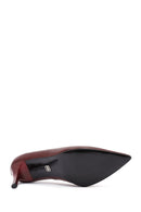 Women's Burgundy Thin Heel Leather Stiletto | Derimod