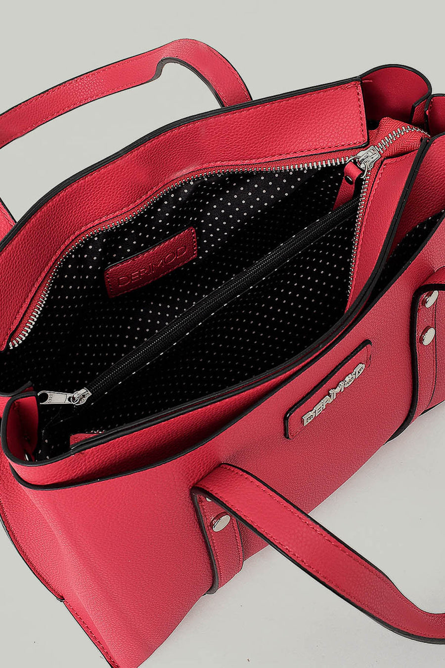 Fuchsia Women's Shoulder Bag with Staple Detail