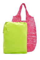 Women's Pink Straw Shoulder Bag | Derimod