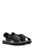 Camper Women's Black 80% Recycled Polyester 20% Leather Sandals | Derimod