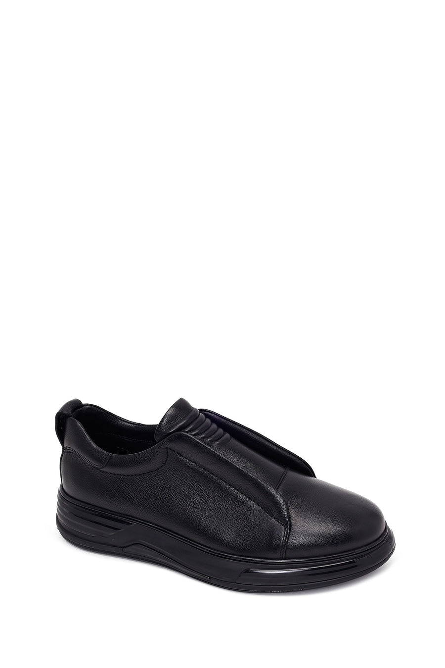 Male Black Leather Sneaker