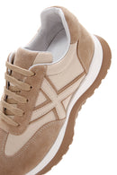 Women's Beige Suede Detailed Leather Sneaker | Derimod