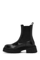 Women's Black Leather Chelsea Boots | Derimod